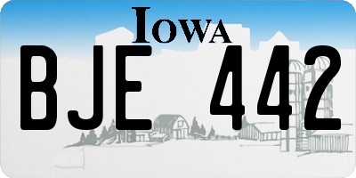 IA license plate BJE442
