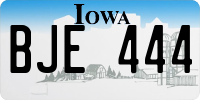 IA license plate BJE444