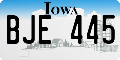 IA license plate BJE445