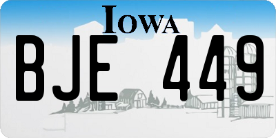 IA license plate BJE449