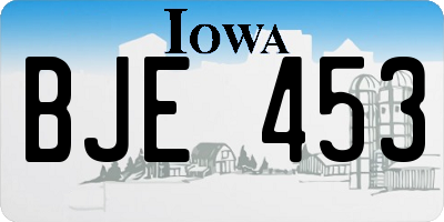 IA license plate BJE453