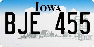 IA license plate BJE455