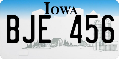 IA license plate BJE456