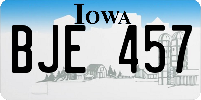 IA license plate BJE457