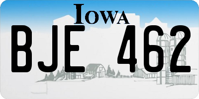 IA license plate BJE462