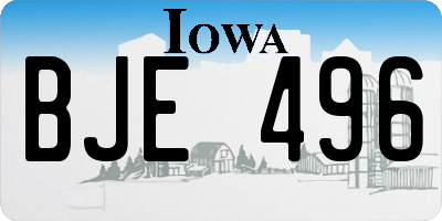IA license plate BJE496