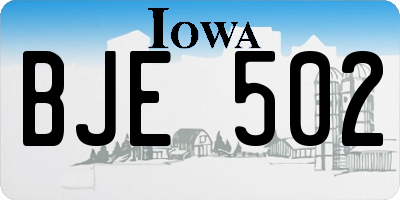 IA license plate BJE502