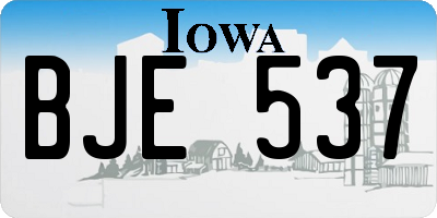 IA license plate BJE537