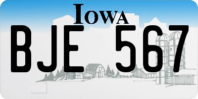 IA license plate BJE567