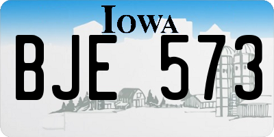 IA license plate BJE573