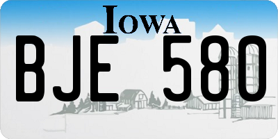 IA license plate BJE580