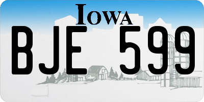 IA license plate BJE599