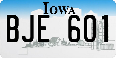 IA license plate BJE601