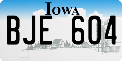 IA license plate BJE604