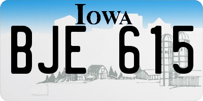 IA license plate BJE615