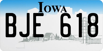 IA license plate BJE618