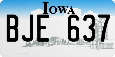 IA license plate BJE637
