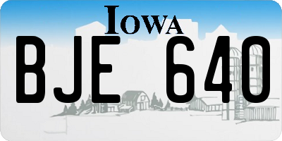 IA license plate BJE640