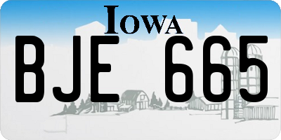 IA license plate BJE665