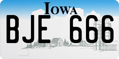 IA license plate BJE666