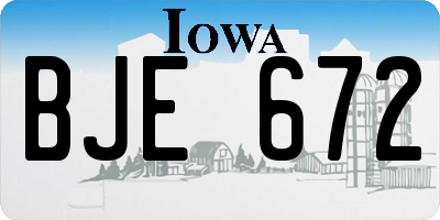 IA license plate BJE672
