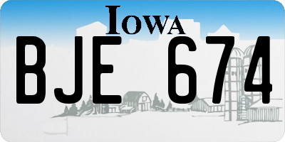 IA license plate BJE674