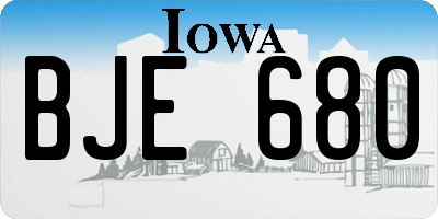 IA license plate BJE680