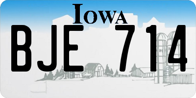 IA license plate BJE714