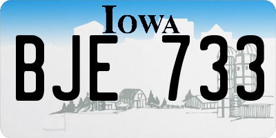 IA license plate BJE733
