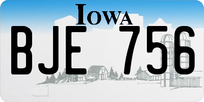 IA license plate BJE756