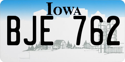 IA license plate BJE762