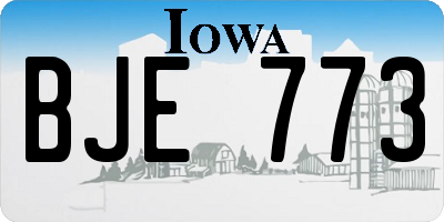 IA license plate BJE773