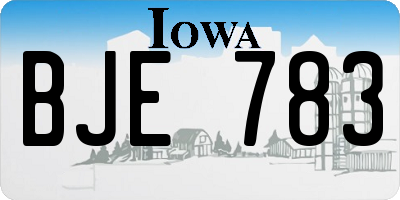 IA license plate BJE783