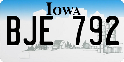 IA license plate BJE792