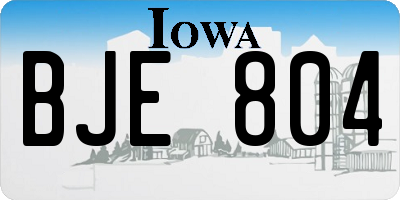 IA license plate BJE804