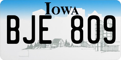 IA license plate BJE809