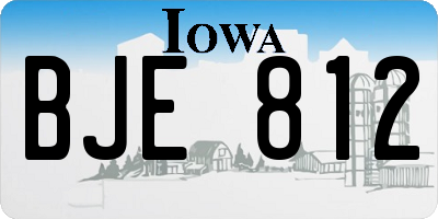 IA license plate BJE812