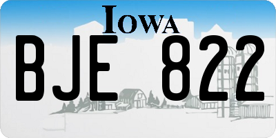 IA license plate BJE822