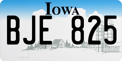 IA license plate BJE825