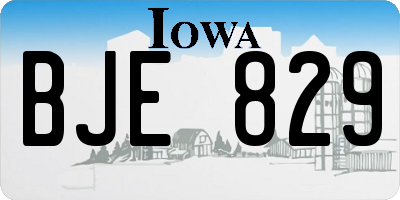 IA license plate BJE829