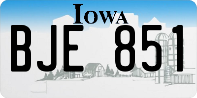 IA license plate BJE851