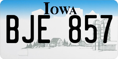 IA license plate BJE857