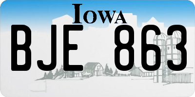 IA license plate BJE863