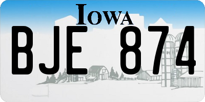 IA license plate BJE874