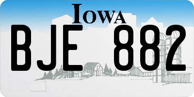 IA license plate BJE882