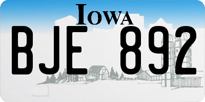 IA license plate BJE892