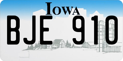 IA license plate BJE910