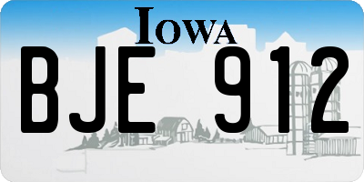 IA license plate BJE912
