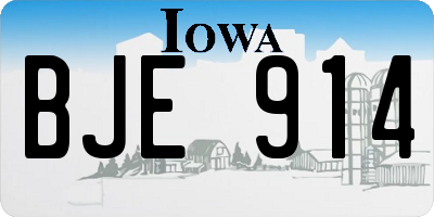 IA license plate BJE914