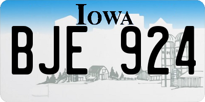 IA license plate BJE924
